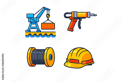 Construction and Industrial Icons Set