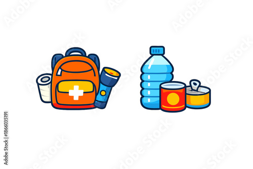 Emergency preparedness kit with supplies