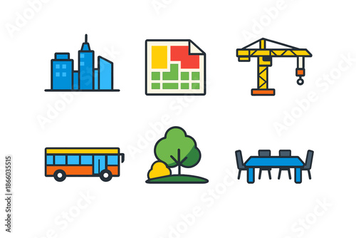 Set of construction and city icons