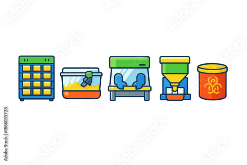Collection of laboratory equipment icons