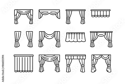 Collection of curtain icons