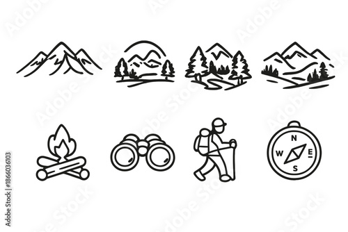 Camping and Hiking Icons