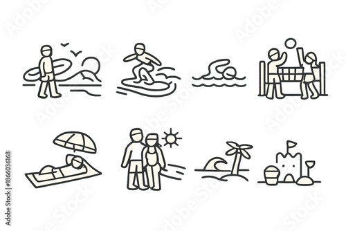 Beach Activities Icons