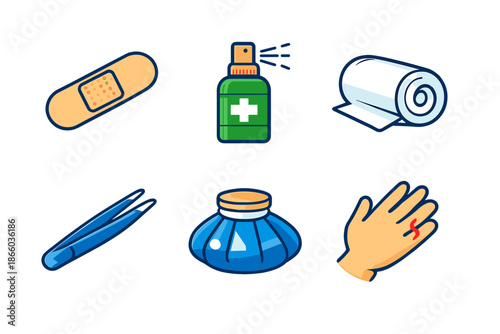 Medical First Aid Kit Icons