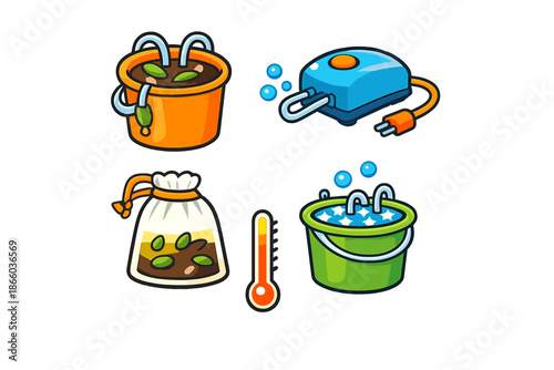 Aquarium and Hydroponics Equipment Icons
