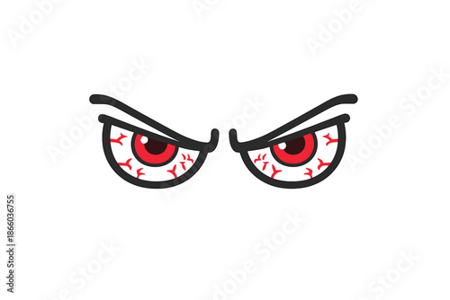 Angry, menacing red eyes on a dark gray background