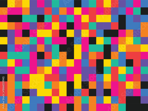 Vibrant mosaic of colorful squares