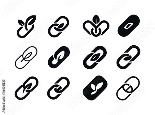 Ethical Consumerism Icons. ethical consumerism trends. Icon set. Set Logo of ethical consumerism trends: ethical supply chain link. harmonious logo variations