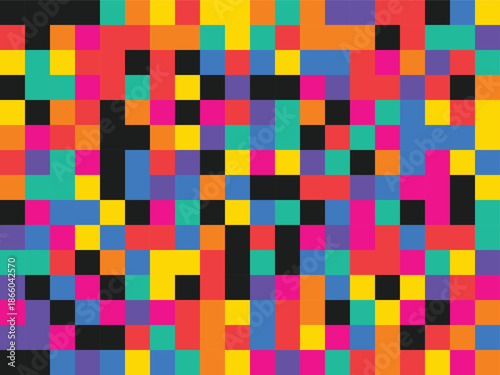Vibrant mosaic of colorful squares