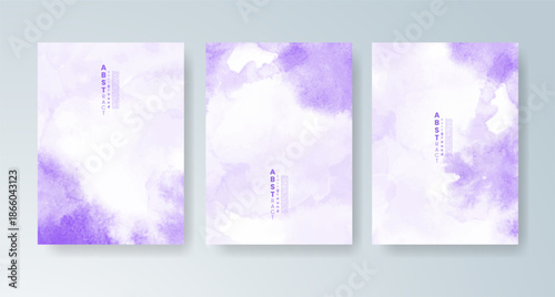 Set of cards with bright colorful vector watercolor background. Design for your date, postcard, banner.