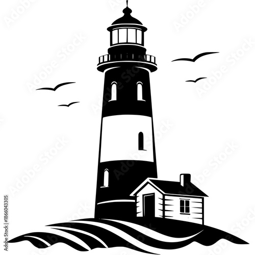 lighthouse on a white background