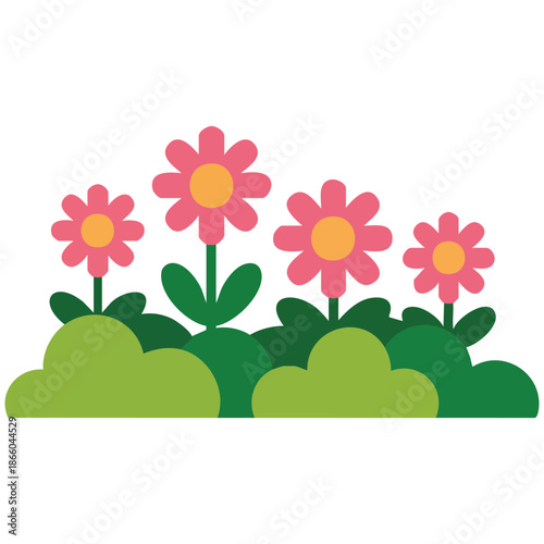 Simple design grass border vector illustration isolated on solid white background graphic