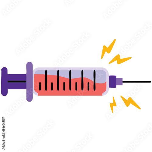Injection vector flat icon design illustration symbol on plain white background eps