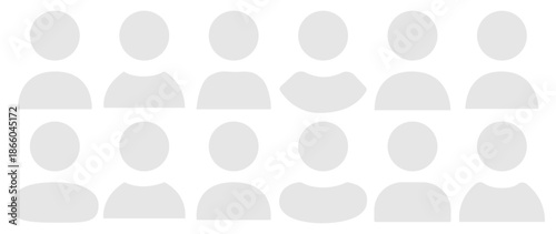Vector flat illustration in grayscale. Avatar, user profile, person icon, gender neutral silhouette, profile picture. Suitable for social media profiles, icons, screensavers and as a template.