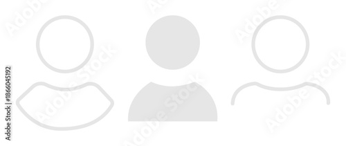 Vector flat illustration in grayscale. Avatar, user profile, person icon, gender neutral silhouette, profile picture. Suitable for social media profiles, icons, screensavers and as a template.