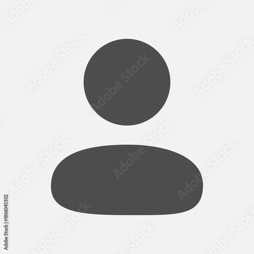 Vector flat illustration in grayscale. Avatar, user profile, person icon, gender neutral silhouette, profile picture. Suitable for social media profiles, icons, screensavers and as a template.