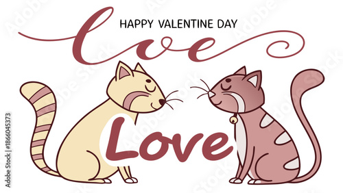 Adorable cats celebrating Valentine's Day with love