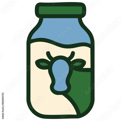 Can container for milk isolated icon farm animal sign graph symbol for web design