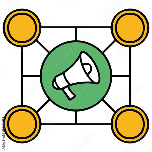 Vector flat icon design for affiliate marketing illustration symbol on white background