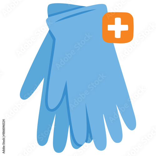 Surgical gloves flat icon pixel perfect design for mobile and web stock illustration