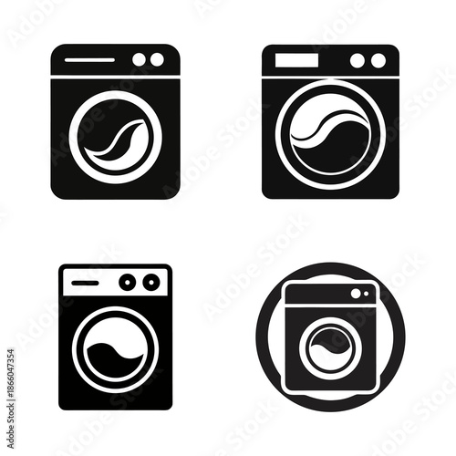 Washing Machine Appliance Icons Set