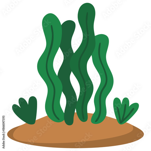 underwater seaweed clip art design vector illustration image isolated vector illustration on white background