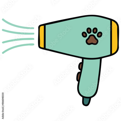 pet grooming hair dryer icon vector illustration isolated on white background