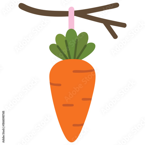 carrot hanging on stick incentive concept vector illustration isolated on white background