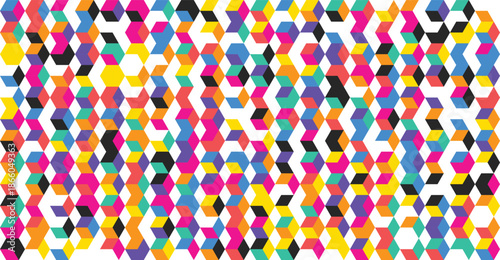 Vibrant hexagonal pattern with colorful prisms