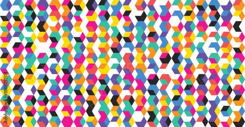 Vibrant hexagonal pattern in a symmetrical array