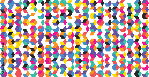 Vibrant hexagonal pattern in a symmetrical array