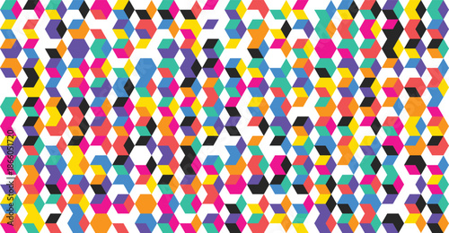 Vibrant hexagonal pattern in a symmetrical array