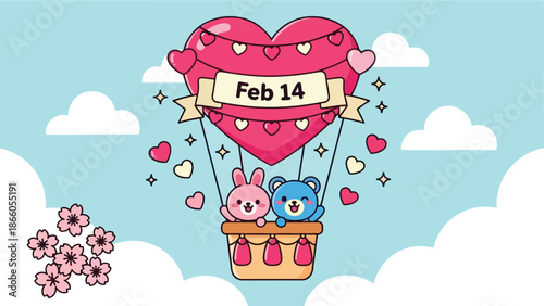 Excited Red Ring Box Character with Heart-Shaped Diamond Ring, Kawaii Engagement and Wedding Proposal Illustration for Jewelry Shop