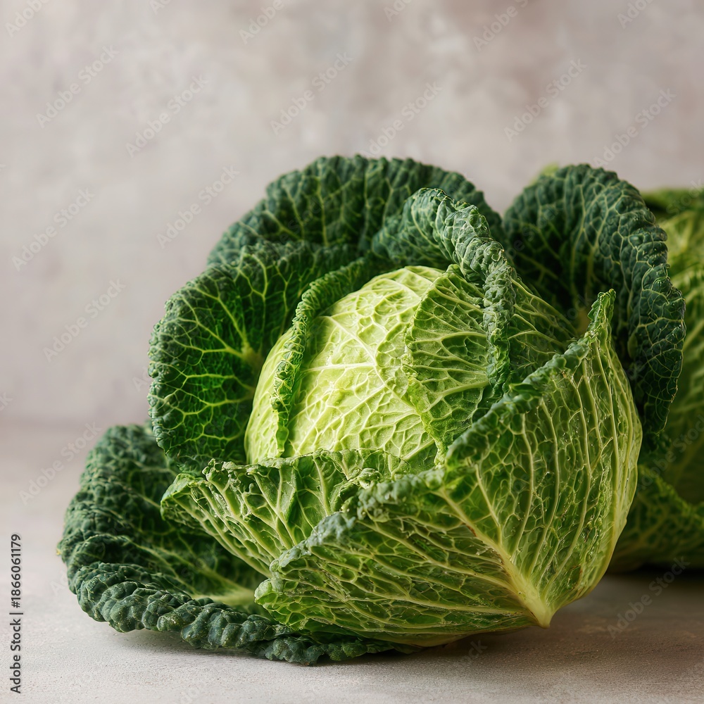 Fototapeta premium Savoy cabbage leaves partially separated