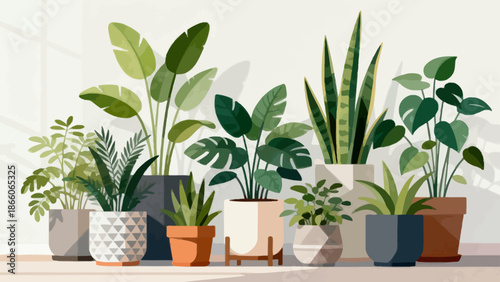 Indoor potted plants collection