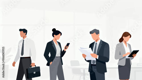 Office workers in professional attire