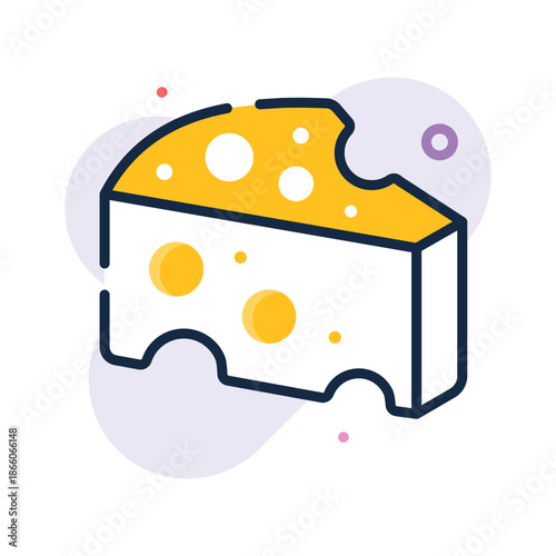 A customizable flat outline icon of cheese dairy food