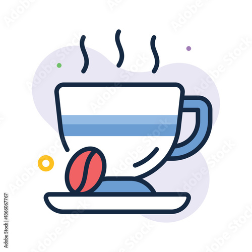 Check out this flat outline icon of coffee beverage illustration