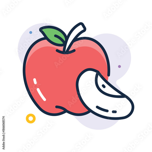 A customizable flat outline icon of apple healthy fruit