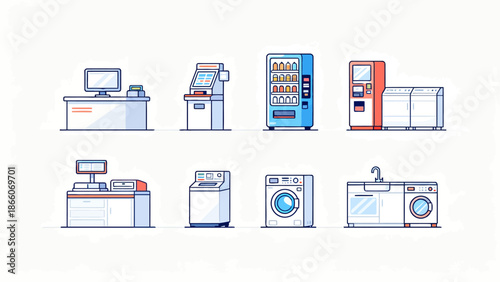 Icons of retail and household appliances