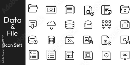 Data and file icons set