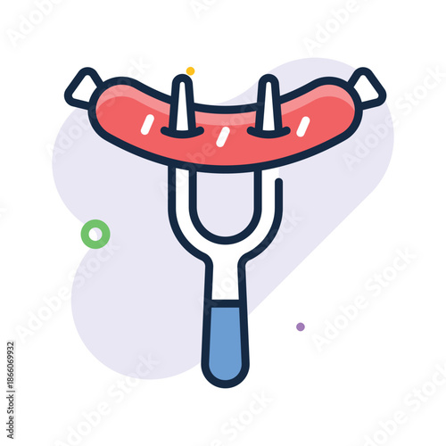 A premium flat outline icon of sausage meat food