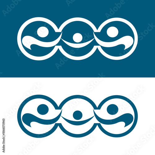 Abstract Connected People Waves for Unity Logo