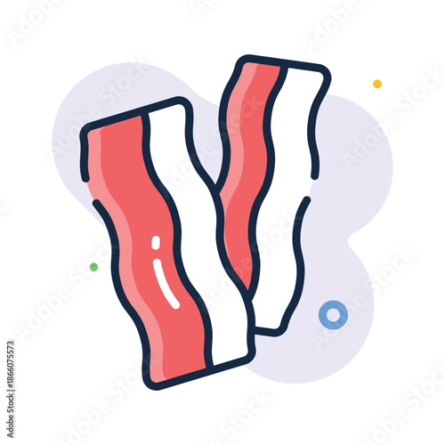 Well designed flat outline icon of bacon breakfast meat