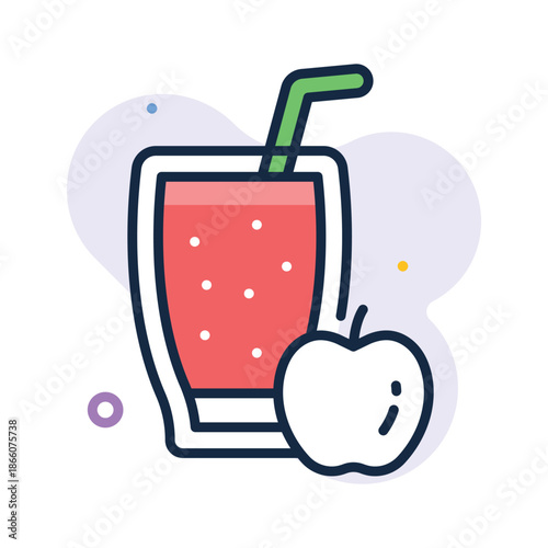 Grab this flat outline icon of apple juice drink, healthy drink