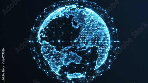 Wallpaper Mural Digital Earth Globe with Global Network Connections. Technology, Data, and Communication Concept/Prototype/Concept /Visualization. Torontodigital.ca