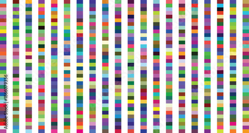 Vibrant vertical stripe pattern with multicolored blocks