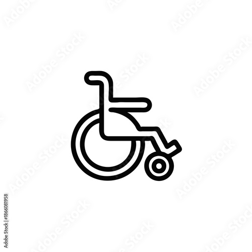 Wheelchair Disability Accessible Line Icon Outline