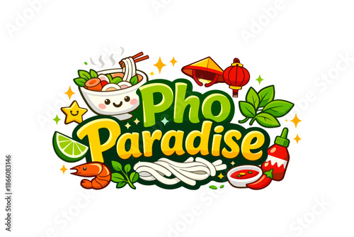 Vibrant pho paradise: noodles, fresh herbs, and vietnamese delights