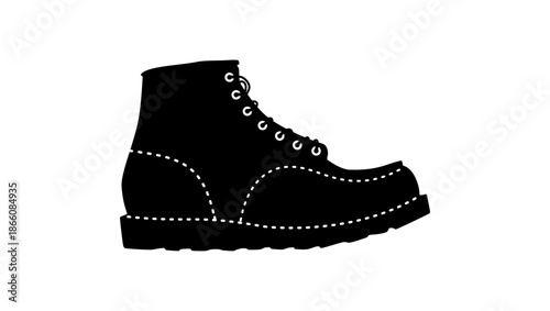 Classic Moc Suede Boots, black isolated silhouette